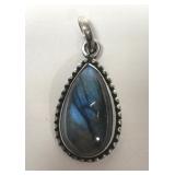 Labradorite Cabochon Sterling Silver Pedant