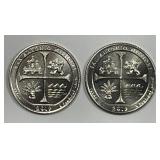 Pair of 2019-W San Antonio Washington Quarters UNC