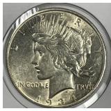 1934-D Peace Silver $1 About Uncirculated AU