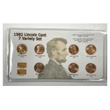 1982 Lincoln Cent 7-Coin Variety Set Uncirculated