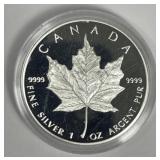 CANADA: 1989 Proof Silver $5 Canadian Maple Leaf