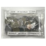 WORLD: 1 Pound Foreign Coins w/Bonus Currency Note