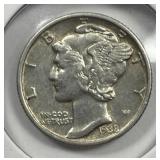 1938-S Mercury Silver Dime About Uncirculated AU