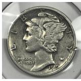 1919-S Mercury Silver Dime Extra Fine XF