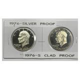 1976-S Silver & Clad Proof Bicentennial IKE $1