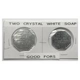 Two Crystal White Soap Good For Aluminum Tokens