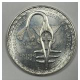 WEST AFRICA: 1982 Silver 5000 Francs BU
