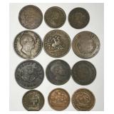WORLD: 12 Copper 19th Century 1800