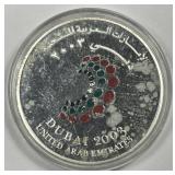 UAE: 2003 Silver Proof 50 Dirhams Dubai World Bank
