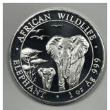 SOMALIA: 2015 Silver 100 Shillings Elephant 1 oz