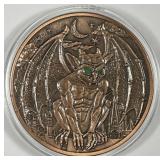 Glow-In-The-Dark Gargoyle 5 Ounce Copper Medal