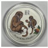 2016 Silver Australian $1 Year Monkey Colorized