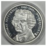 Thomas Jefferson 3rd President Silverplated Medal