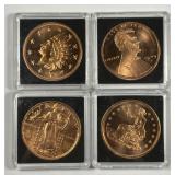 Four Different Coin Related 1 oz Copper Rounds