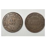 Pair of Masonic Penny Tokens Alabama & Georgia