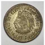 1948 Silver Mexican 5 Pesos Cuauhtemoc