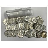 Mixed Date Roll Mercury Silver Dimes in XF/AU