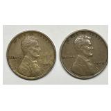 1909 VDB Lincoln Wheat Cent Pair