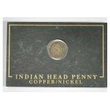 1862 Indian Head Cent Custom Marble Style Holder