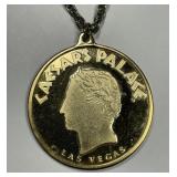 Caesars Palace Las Vegas 2" Gold Toned Pendant