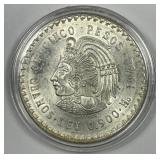 MEXICO: 1948 Silver 5 Pesos Cuauhtemoc UNC
