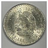 MEXICO: 1947 Silver 5 Pesos Cuahtemoc