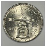 MEXICO: 1980 Silver Onza Balance Scales UNC