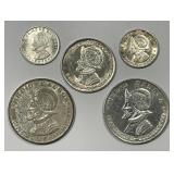 PANAMA: Selection of Five Silver Coins