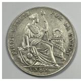 PERU: 1934 Silver One Sol