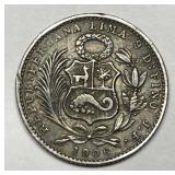 PERU: 1906 Silver Dinero
