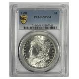1886 Morgan Silver $1 PCGS MS64