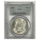 1888 Morgan Silver $1 PCGS MS62