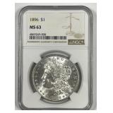 1896 Morgan Silver $1 NGC MS63