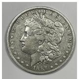 1887-O Morgan Silver $1 Very Fine VF details