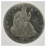 1875 Seated Liberty Silver Half About Good AG