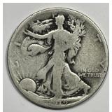 1919 Walking Liberty Silver Half Good G