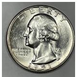 1951 Washington Silver Quarter Uncirculated BU