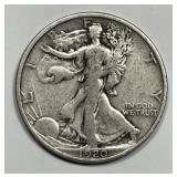 1920 Walking Liberty Silver Half Fine F