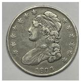 1836 Capped Bust Silver Half Very Fine VF