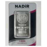 NADiR 1 oz Silver Bar in Cachet Card