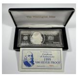 1999 $100 Franklin 4-Ounce Silver Bar Replica