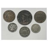Lot of Six Type Coins