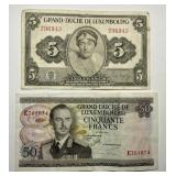 LUXEMBOURH: Pair of Currency Money Notes