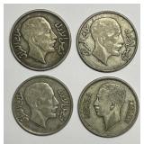 IRAQ: Lot of 4 Silver 50 Fils1931 & 1938