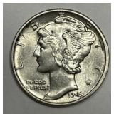 1943 Mercury Silver Dime Uncirculated UNC