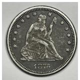 1876-CC Seated Liberty Silver Quarter XF details