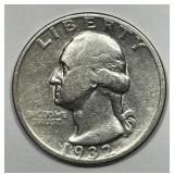 1932-D Washington Silver Quarter Fine F details