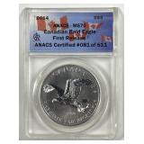 CANADA: 2014 Silver $5 Bald Eagle ANACS MS70