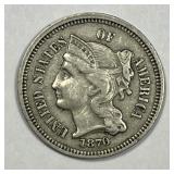 1870 Three Cent Nickel 3cN Very Fine VF