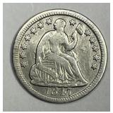 1847 Seated Liberty Silver Half Dime H10c Fine det